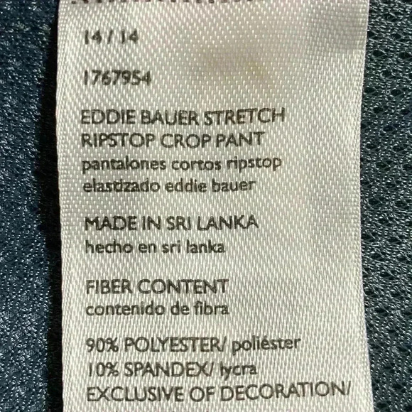 Eddie Bauer Stretch Ripstop Crop Pant Women’s 14 Gray Outdoors Granola Girl NWT - Picture 12 of 13